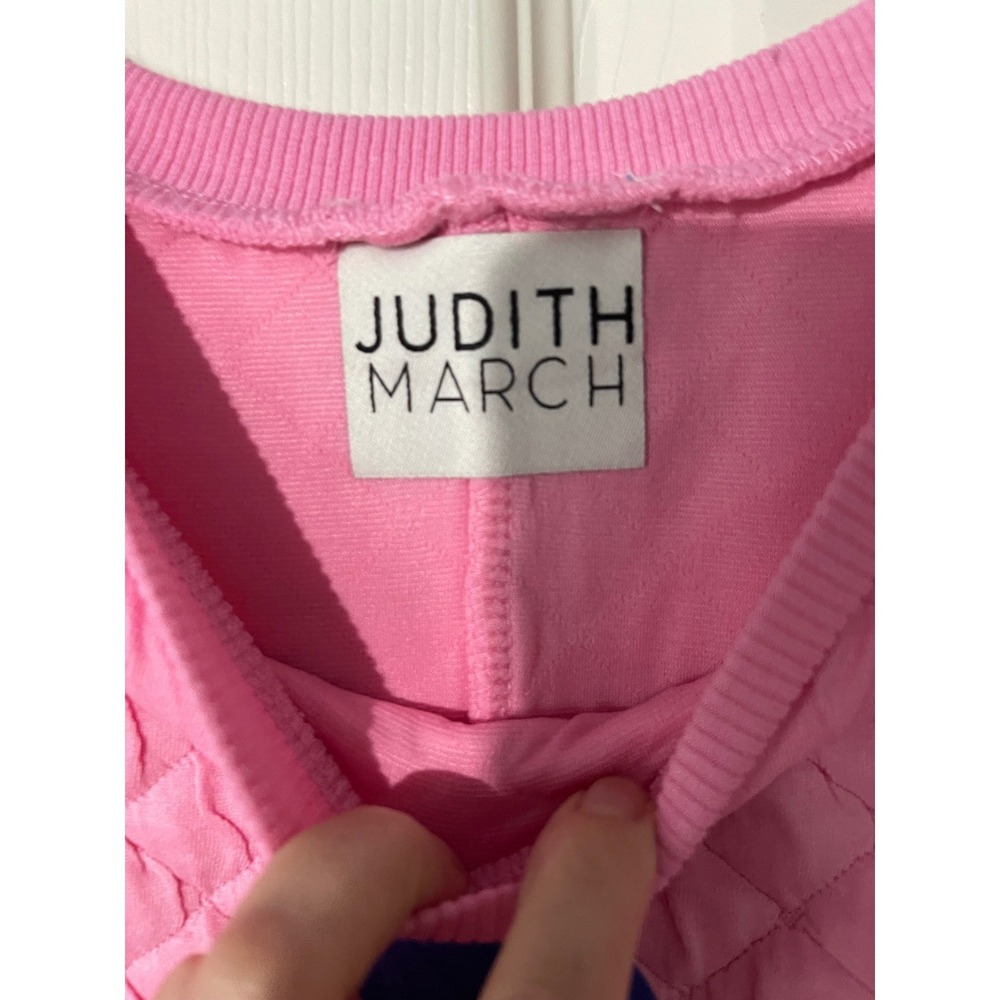 Judith March Sz Lg Pink Quilted Anchor Sweatshirt Oversized Nautical Cozy - Picture 5 of 7